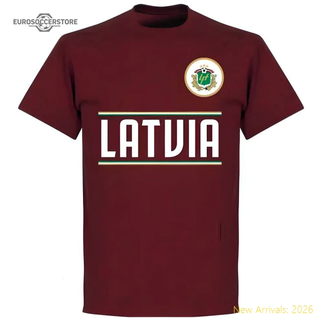 Latvia Team T-Shirt - Maroon-The Soccer Shirt Hub