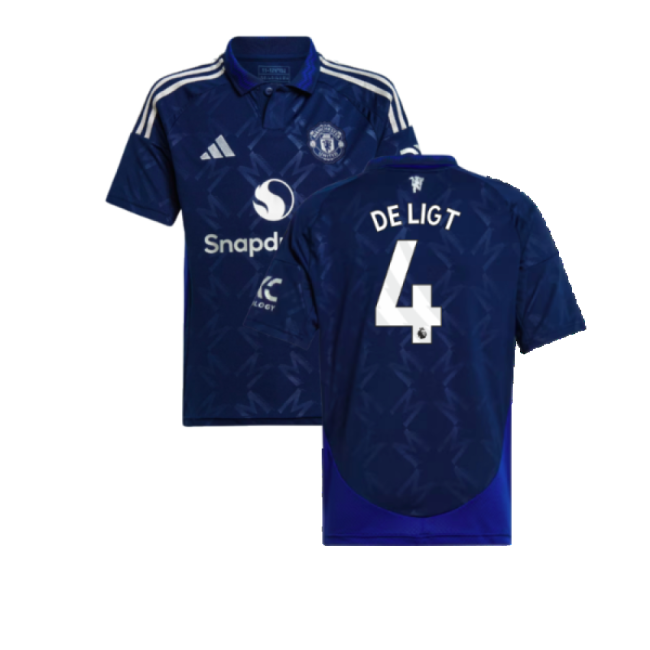 2024-2025 Man Utd Away Shirt (Kids) (De Ligt 4)-The Soccer Shirt Hub