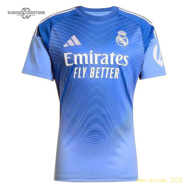 2025-2026 Real Madrid Home Goalkeeper Shirt (Blue)-The Soccer Shirt Hub