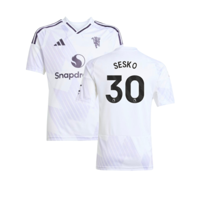 2025-2026 Man Utd Away Shirt (Kids) (Sesko 30)-The Soccer Shirt Hub