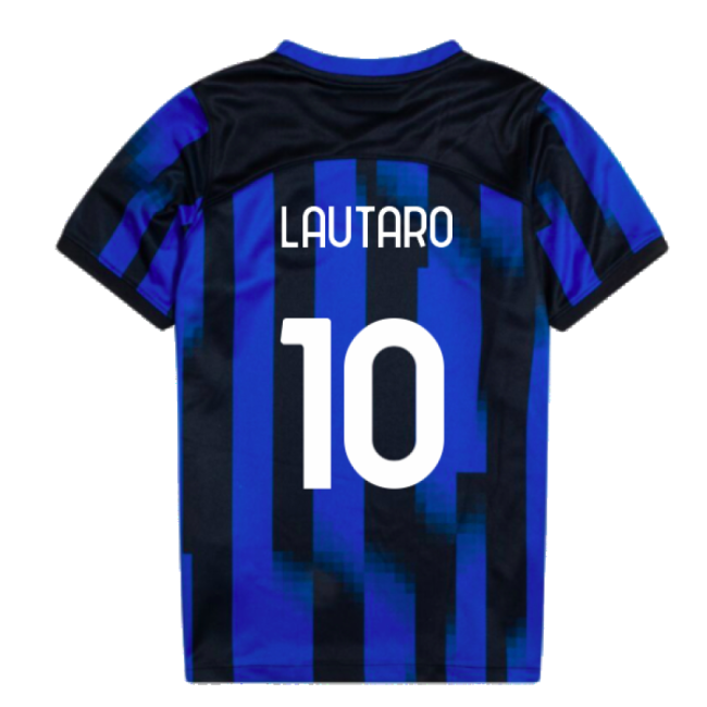 2023-2024 Inter Milan Home Mini Kit (Lautaro 10)-The Soccer Shirt Hub