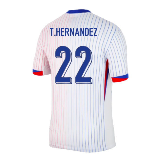 2024-2025 France Away Shirt (T.Hernandez 22)-The Soccer Shirt Hub