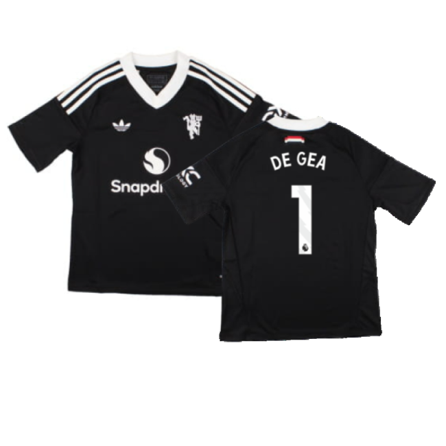 2024-2025 Man Utd Third Goalkeeper Shirt (Black) - Kids (De Gea 1)-The Soccer Shirt Hub
