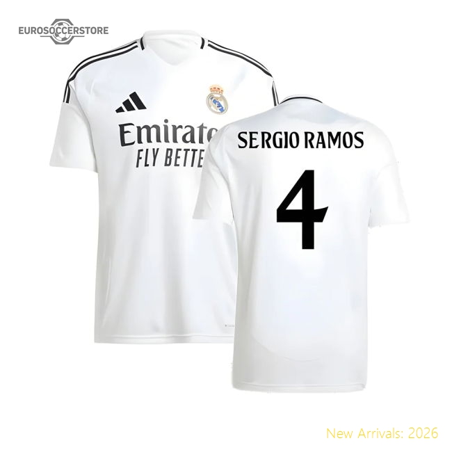 2024-2025 Real Madrid Home Shirt (Sergio Ramos 4)-The Soccer Shirt Hub