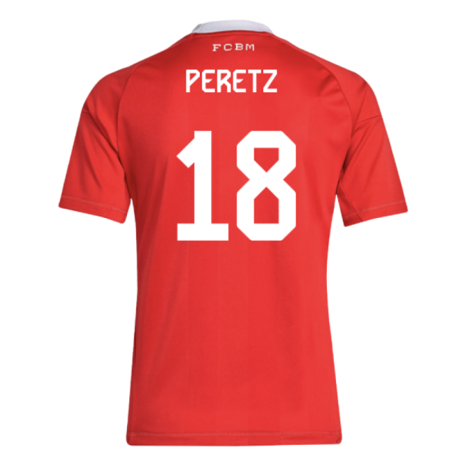 2025-2026 Bayern Munich Third Goalkeeper Shirt (Pure Ruby) - Kids (Peretz 18)-The Soccer Shirt Hub
