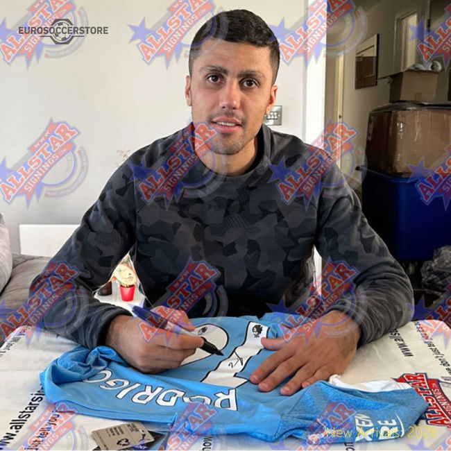 Manchester City FC Rodri Signed Shirt & Medal (Framed)-The Soccer Shirt Hub