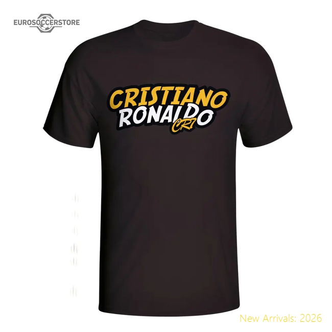 Cristiano Ronaldo Comic Book T-shirt (black) - Kids-The Soccer Shirt Hub