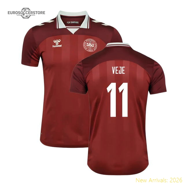 2025-2026 Denmark Womens Team Home Shirt (Unisex) (Veje 11)-The Soccer Shirt Hub