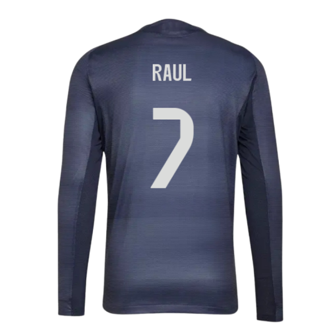 2025-2026 Real Madrid Long Sleeve Away Shirt (Raul 7)-The Soccer Shirt Hub