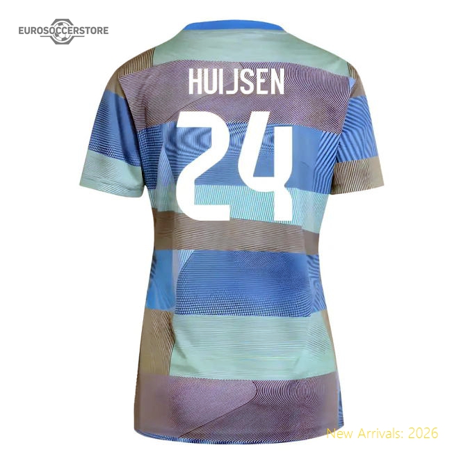 2025-2026 Real Madrid Pre-Match Shirt (Bluebird) - Womens (Huijsen 24)-The Soccer Shirt Hub