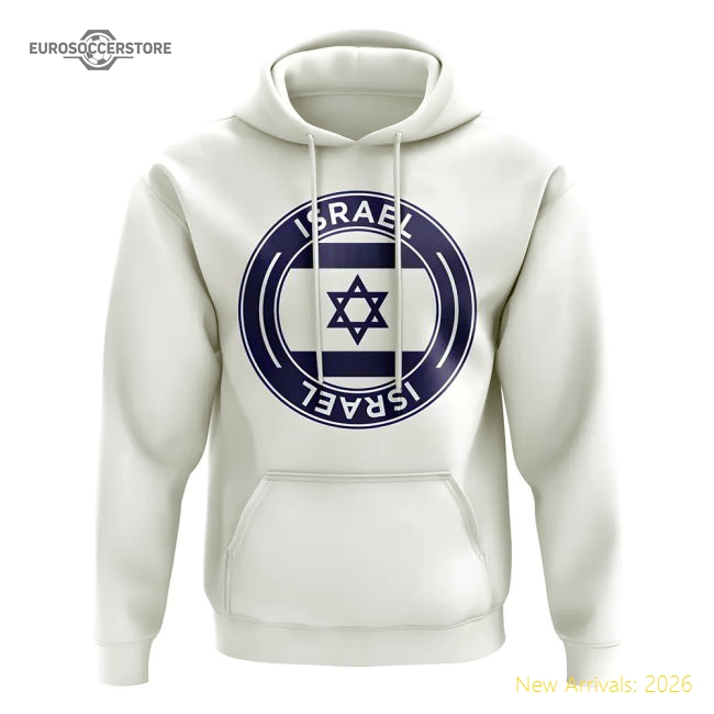 Israel Football Badge Hoodie (White)-The Soccer Shirt Hub