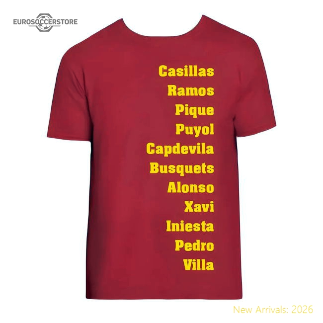 Spain Favourite XI Tee (Red)-The Soccer Shirt Hub