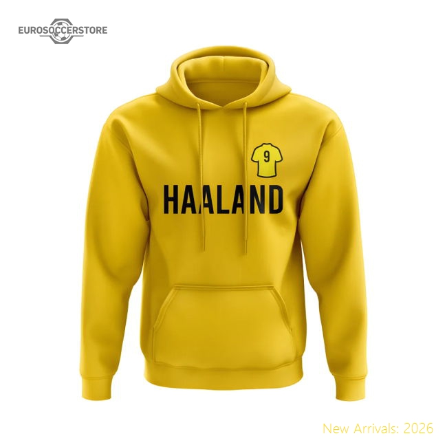 Erling Haaland Dortmund Number Hoody (Yellow)-The Soccer Shirt Hub