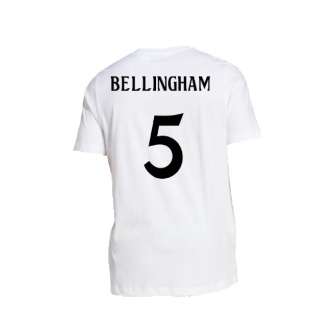 2024-2025 Real Madrid DNA Graphic Tee (White) (Bellingham 5)-The Soccer Shirt Hub