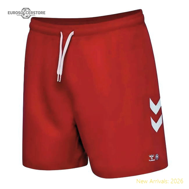 2024-2025 Denmark Swim Shorts (Red)-The Soccer Shirt Hub
