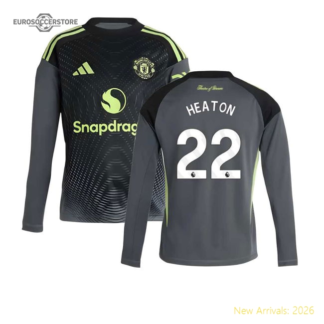 2025-2026 Man Utd Home Goalkeeper Shirt (Grey) - Kids (Heaton 22)-The Soccer Shirt Hub