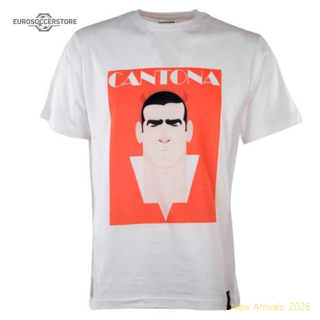 Manchester Reds Retro Cantona T-Shirt (White)-The Soccer Shirt Hub