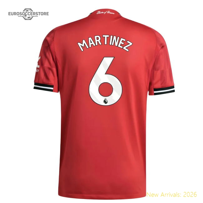 2025-2026 Man Utd Authentic Home Shirt (Martinez 6)-The Soccer Shirt Hub