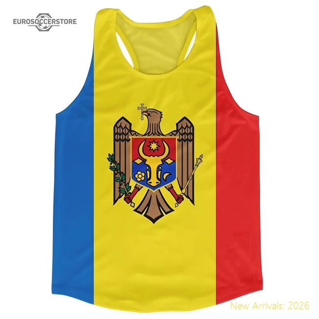 Moldova Flag Running Vest-The Soccer Shirt Hub