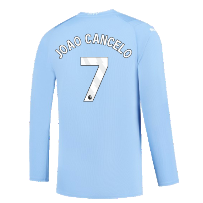 Manchester City 2023-2024 Puma Home Long Sleeved Shirt (S) (Good) (JOAO CANCELO 7)-The Soccer Shirt Hub