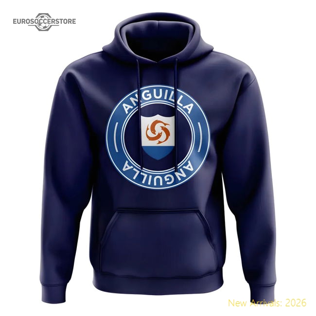 Anguilla Football Badge Hoodie (Navy)-The Soccer Shirt Hub