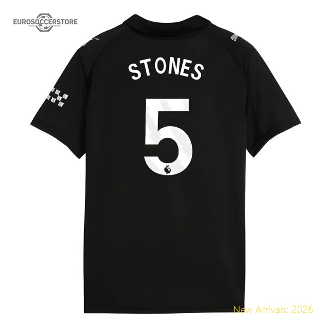 2025-2026 Man City Away Shirt (Kids) (Stones 5)-The Soccer Shirt Hub