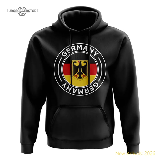 Germany Football Badge Hoodie (Black)-The Soccer Shirt Hub