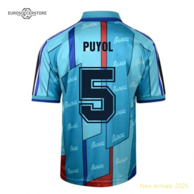 Score Draw Barcelona 1997 ECWC Final Retro Football Shirt (PUYOL 5)-The Soccer Shirt Hub