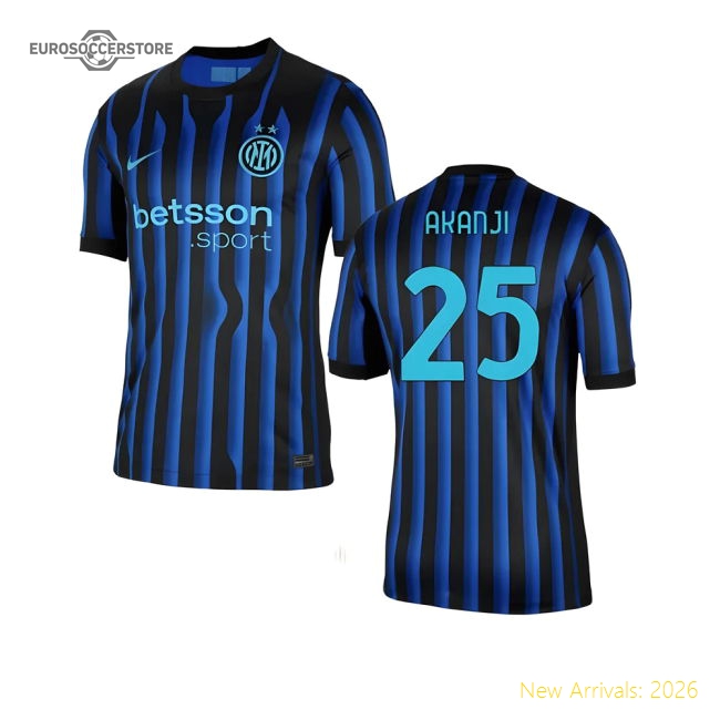 2025-2026 Inter Milan Home Shirt (Akanji 25)-The Soccer Shirt Hub
