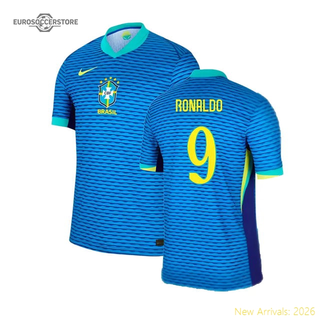 2024-2025 Brazil Away Dri-Fit ADV Match Shirt (Ronaldo 9)-The Soccer Shirt Hub