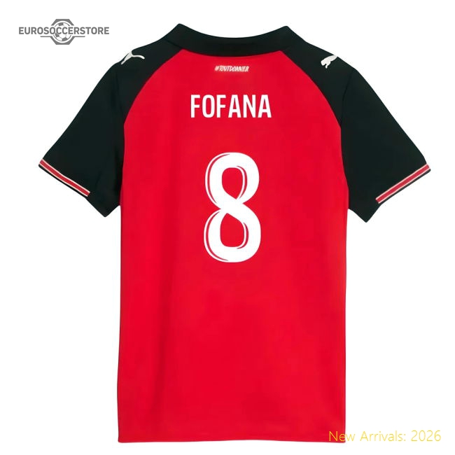 2025-2026 Stade Rennais Home Shirt (Kids) (Fofana 8)-The Soccer Shirt Hub