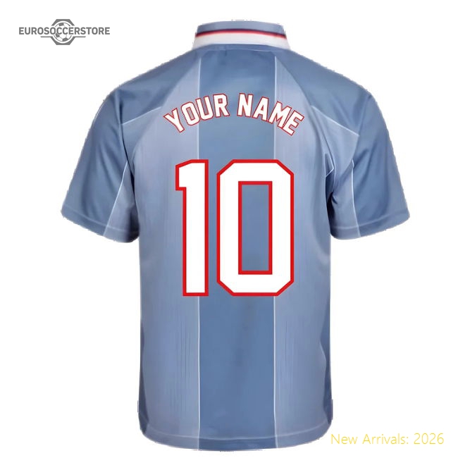 Score Draw England 1996 Away Euro Championship Retro Football Shirt (Your Name)-The Soccer Shirt Hub