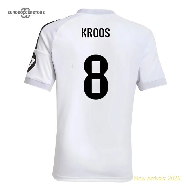 2025-2026 Real Madrid Home Shirt (Kids) (Kroos 8)-The Soccer Shirt Hub