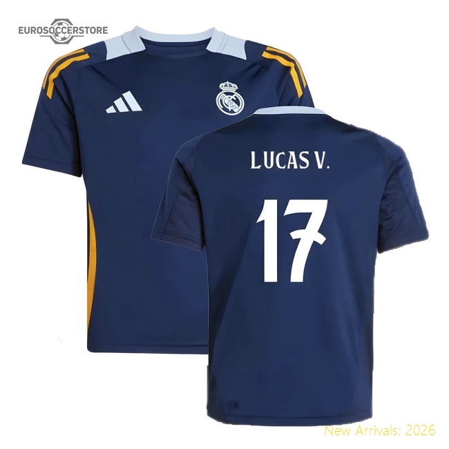 2024-2025 Real Madrid Training Jersey (Navy) - Kids (Lucas V. 17)-The Soccer Shirt Hub