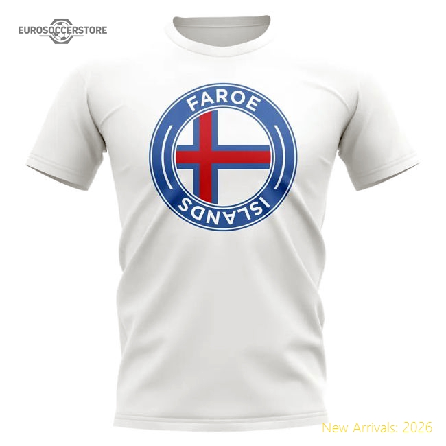 Faroe Islands Football Badge T-Shirt (White)-The Soccer Shirt Hub