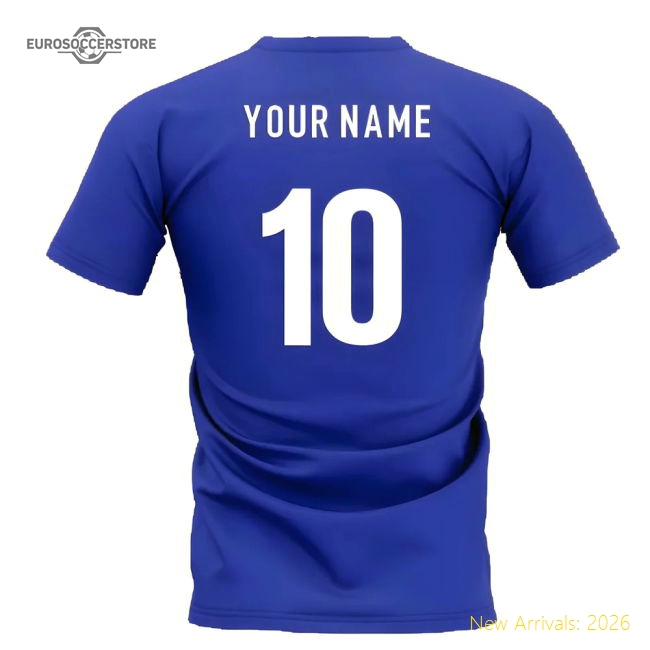 Croatia Team T-Shirt - Royal (Your Name)-The Soccer Shirt Hub