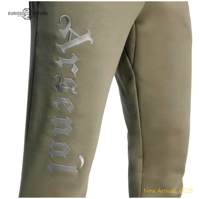 2024-2025 Arsenal Seasonal Fleece Tracksuit Bottoms (Orbit Green)-The Soccer Shirt Hub
