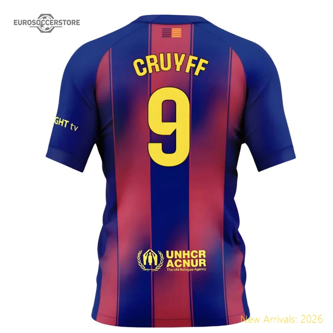 2025-2026 Barcelona Home Shirt (Kids) (Cruyff 9)-The Soccer Shirt Hub