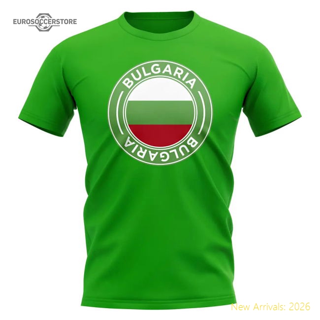 Bulgaria Football Badge T-Shirt (Green)-The Soccer Shirt Hub