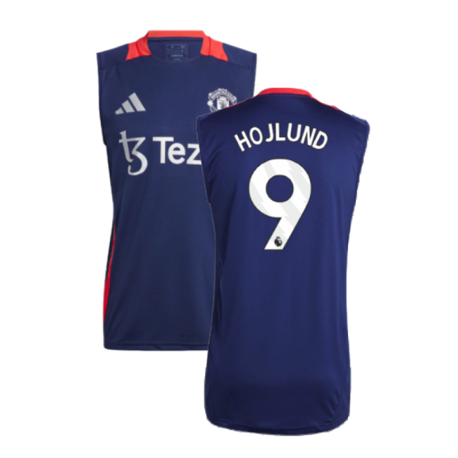 2024-2025 Man Utd Sleeveless Jersey (Night Indigo) (Hojlund 9)-The Soccer Shirt Hub