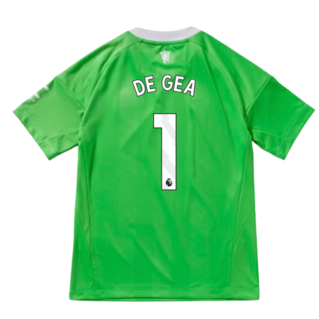 2025-2026 Man Utd Third Goalkeeper Shirt (Green) - Kids (De Gea 1)-The Soccer Shirt Hub