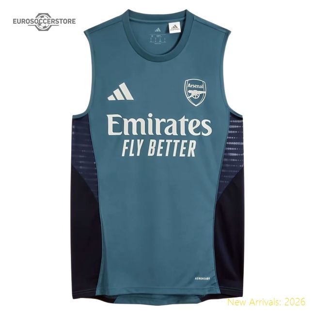 2025-2026 Arsenal Sleeveless Jersey (Blanch Blue) (Your Name)-The Soccer Shirt Hub