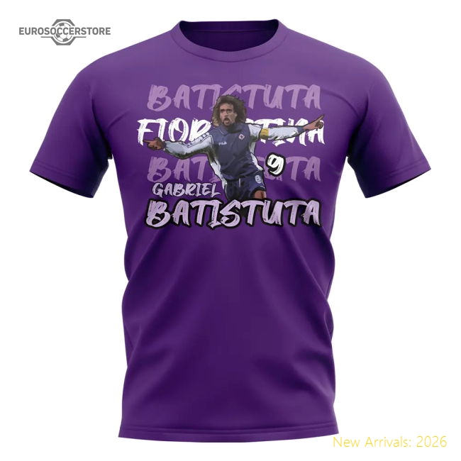 Gabriel Batistuta Graphic Player Tee (Purple)-The Soccer Shirt Hub