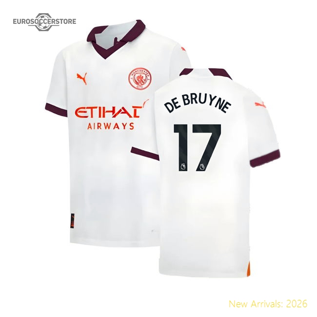2023-2024 Man City Away Shirt (Kids) (DE BRUYNE 17)-The Soccer Shirt Hub