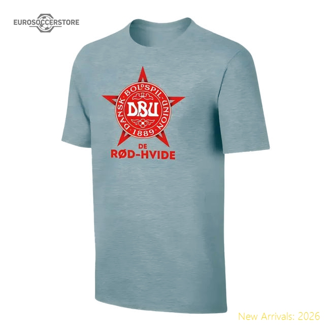 Denmark Euro 2020 T-Shirt - Grey-The Soccer Shirt Hub
