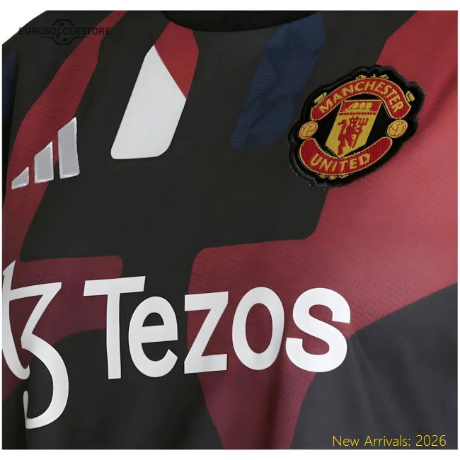 2024-2025 Man Utd Pre-Match Shirt (Black) - Womens-The Soccer Shirt Hub