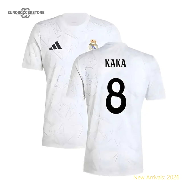 2024-2025 Real Madrid Pre-Match Shirt (White) (Kaka 8)-The Soccer Shirt Hub