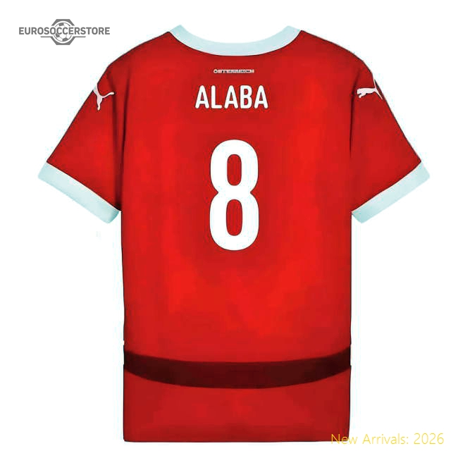 2024-2025 Austria Home Shirt (Kids) (Alaba 8)-The Soccer Shirt Hub