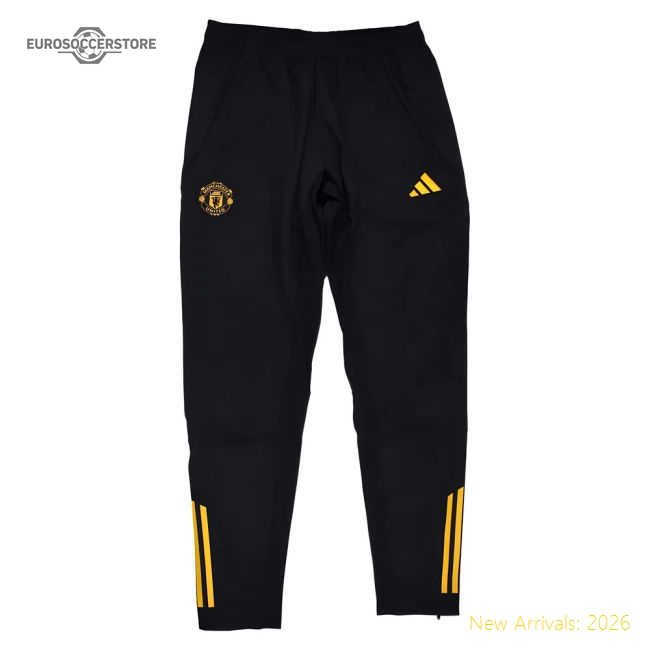 2025-2026 Man Utd EU Presentation Pants (Black)-The Soccer Shirt Hub