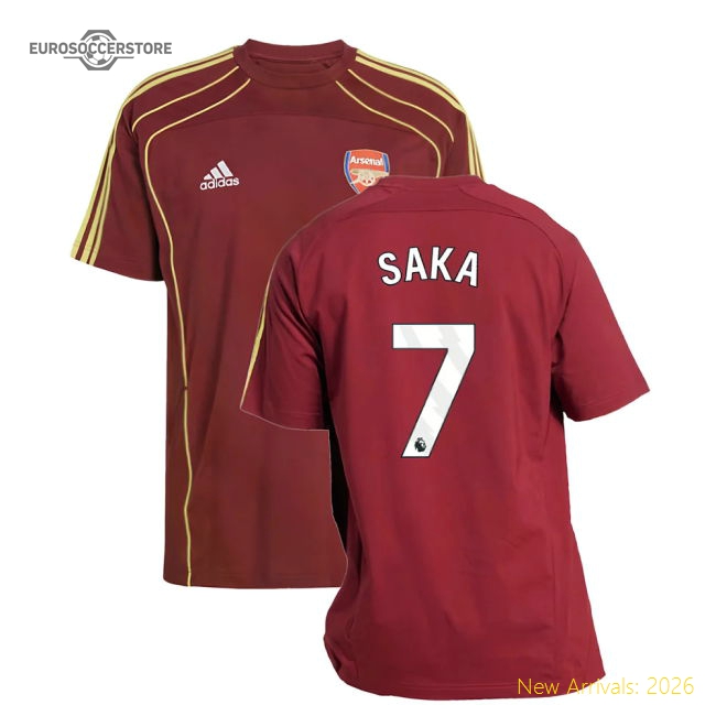 2025-2026 Arsenal UBP Tee (Noble Maroon) (Saka 7)-The Soccer Shirt Hub